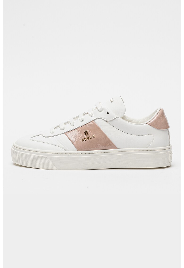 Pantofi sport de piele cu logo metalic