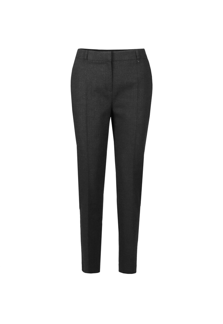 Pantaloni conici cu pliu frontal Gri