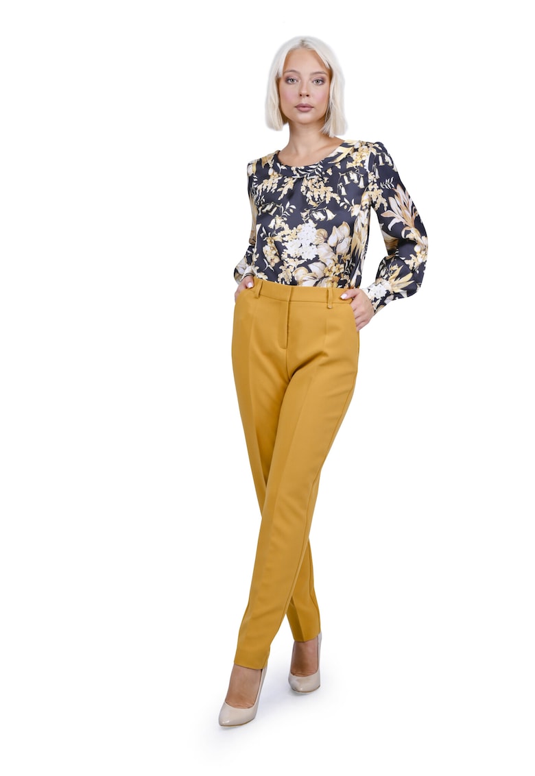 Bluza cu maneca lunga si imprimeu floral - Negru -