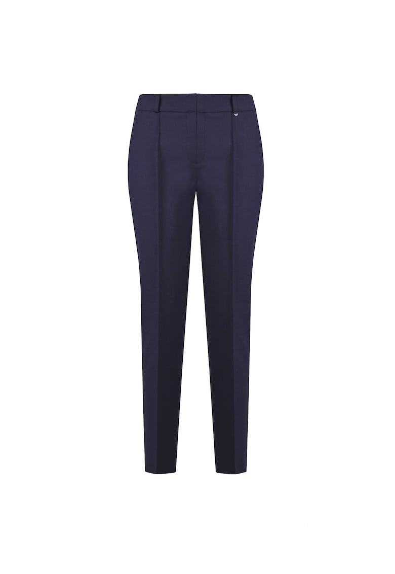 Pantaloni conici cu pliu - Albastru Inchis