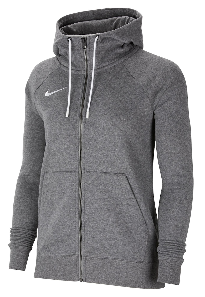 Hanorac cu fermoar si buzunare oblice pentru fotbal - Gri inchis melange