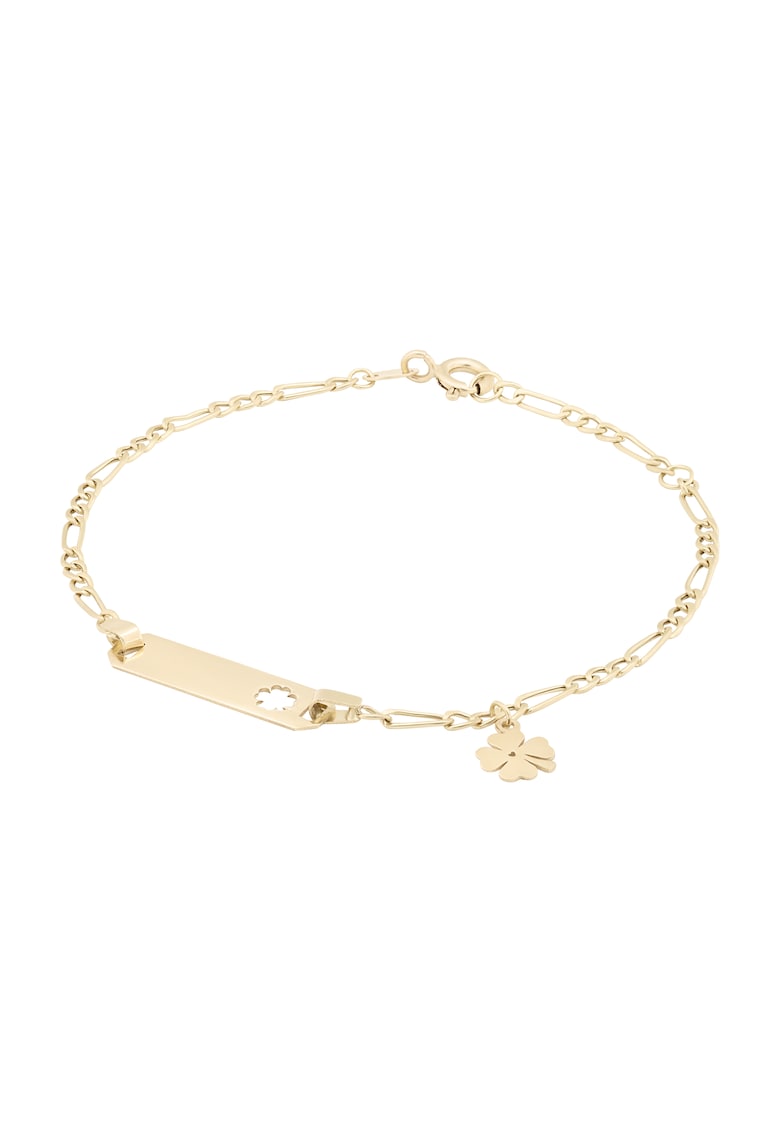 Bratara Pentru Copii cu Trifoi si Placuta din Aur 18 Kt - 1.56 g
