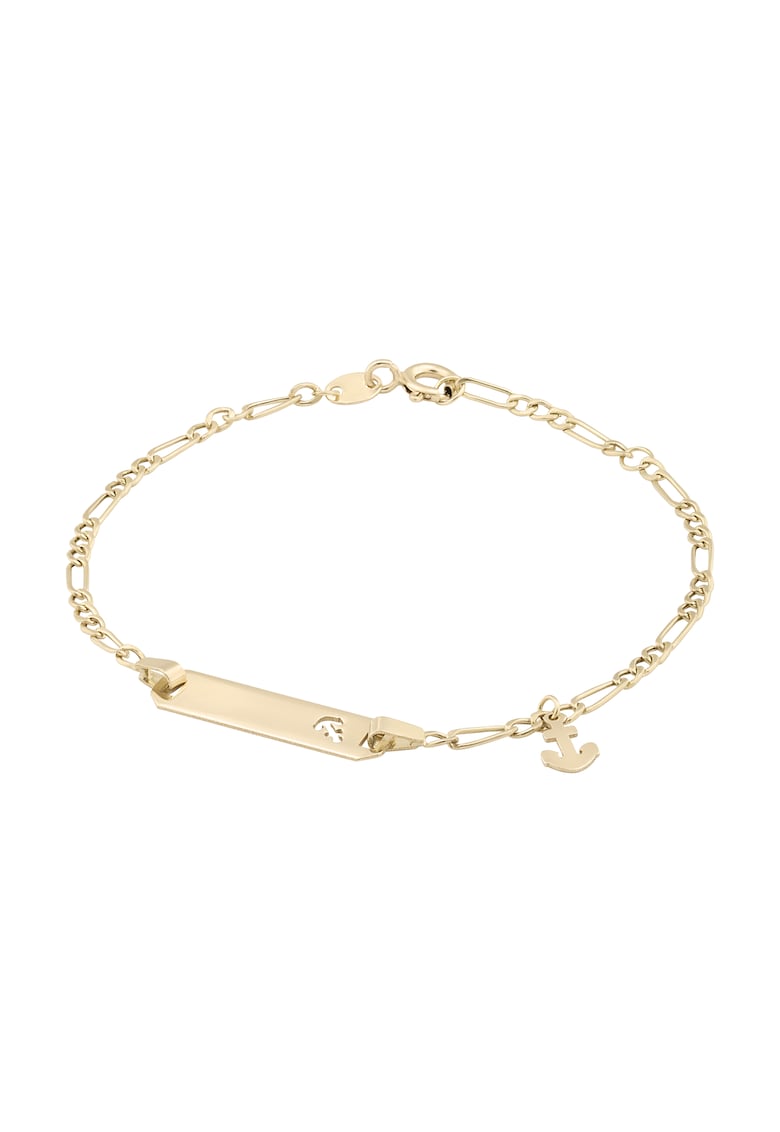 Bratara Pentru Copii cu Ancora si Placuta din Aur 18 Kt - 1.50 g