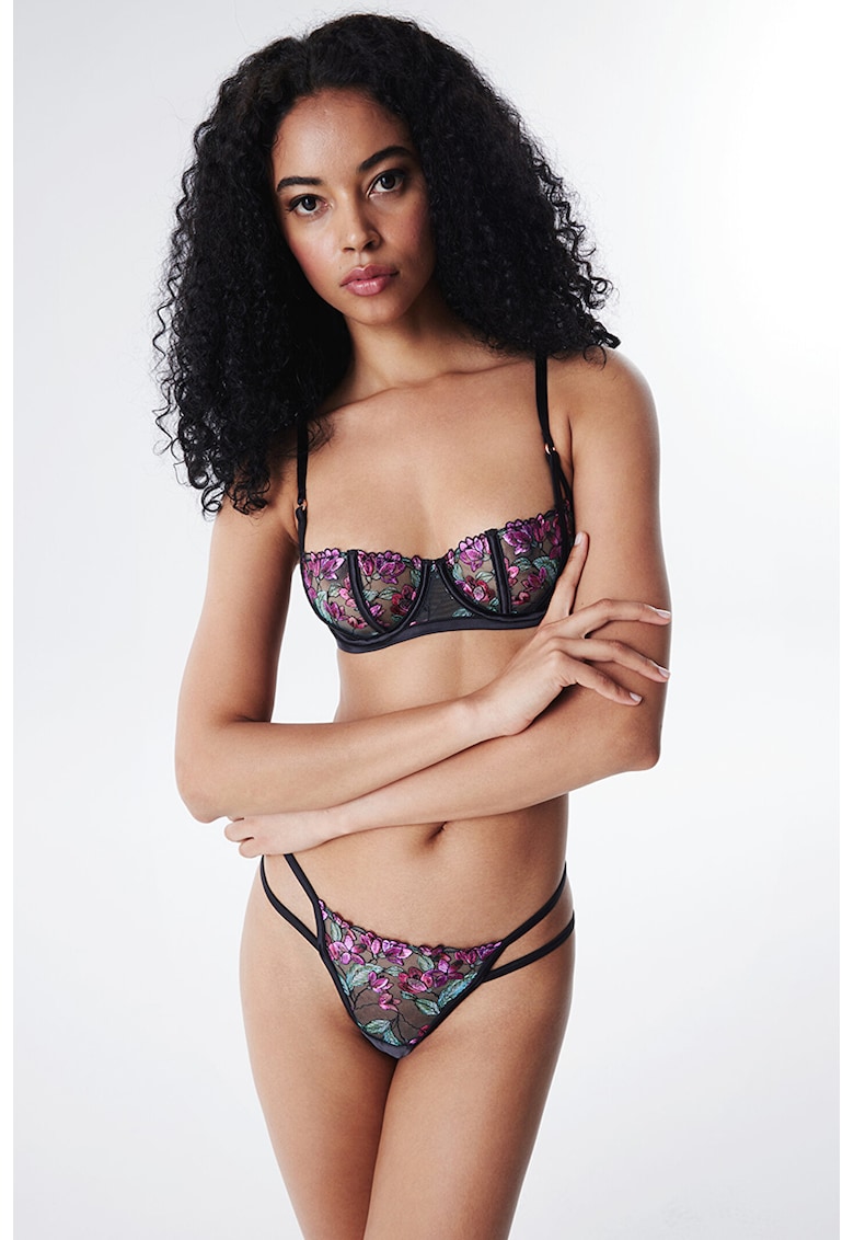 Sutien fara burete cu flori brodate