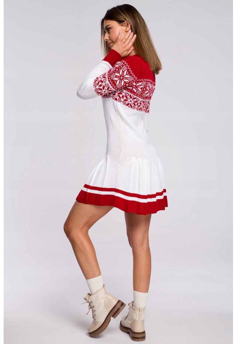 Rochie tricotata - Mini - Tema de Craciun - Model norvegian