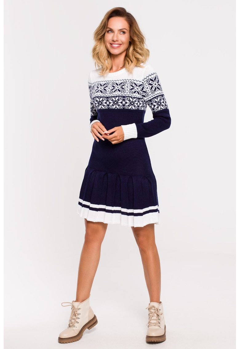 Rochie tricotata - Mini - Tema de Craciun - Model norvegian