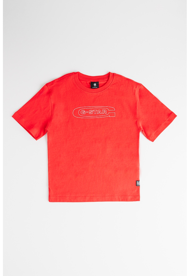 Tricou de bumbac cu logo - Rosu