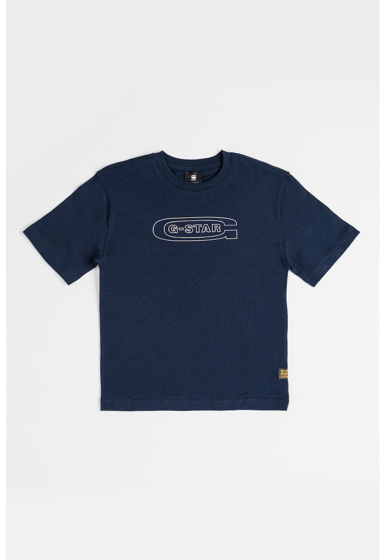 Tricou de bumbac cu logo - Albastru ultramarin