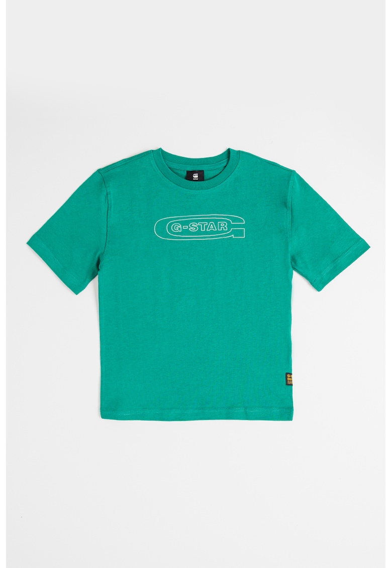 Tricou de bumbac cu logo - Verde