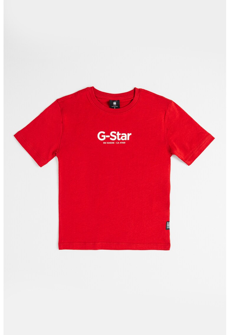 Tricou de bumbac organic cu logo - Rosu inchis