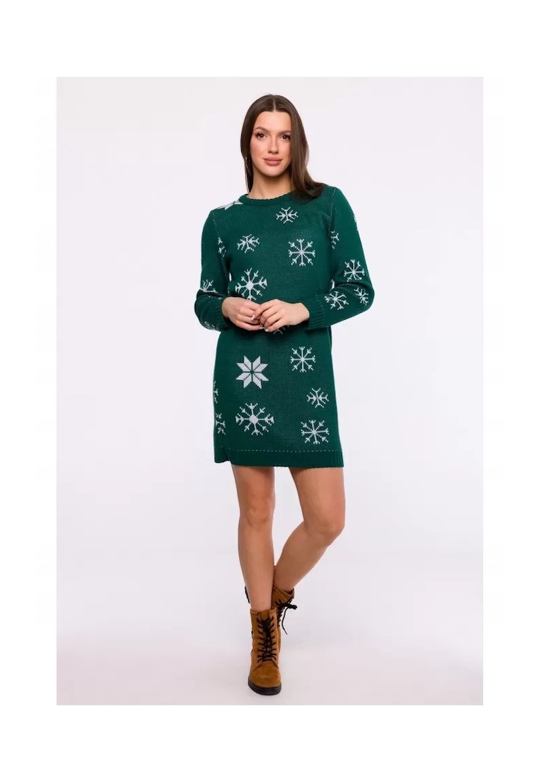 Rochie pulover - model de Craciun - fir acrilic