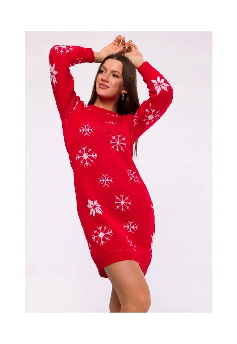 Rochie pulover - model de Craciun - fir acrilic
