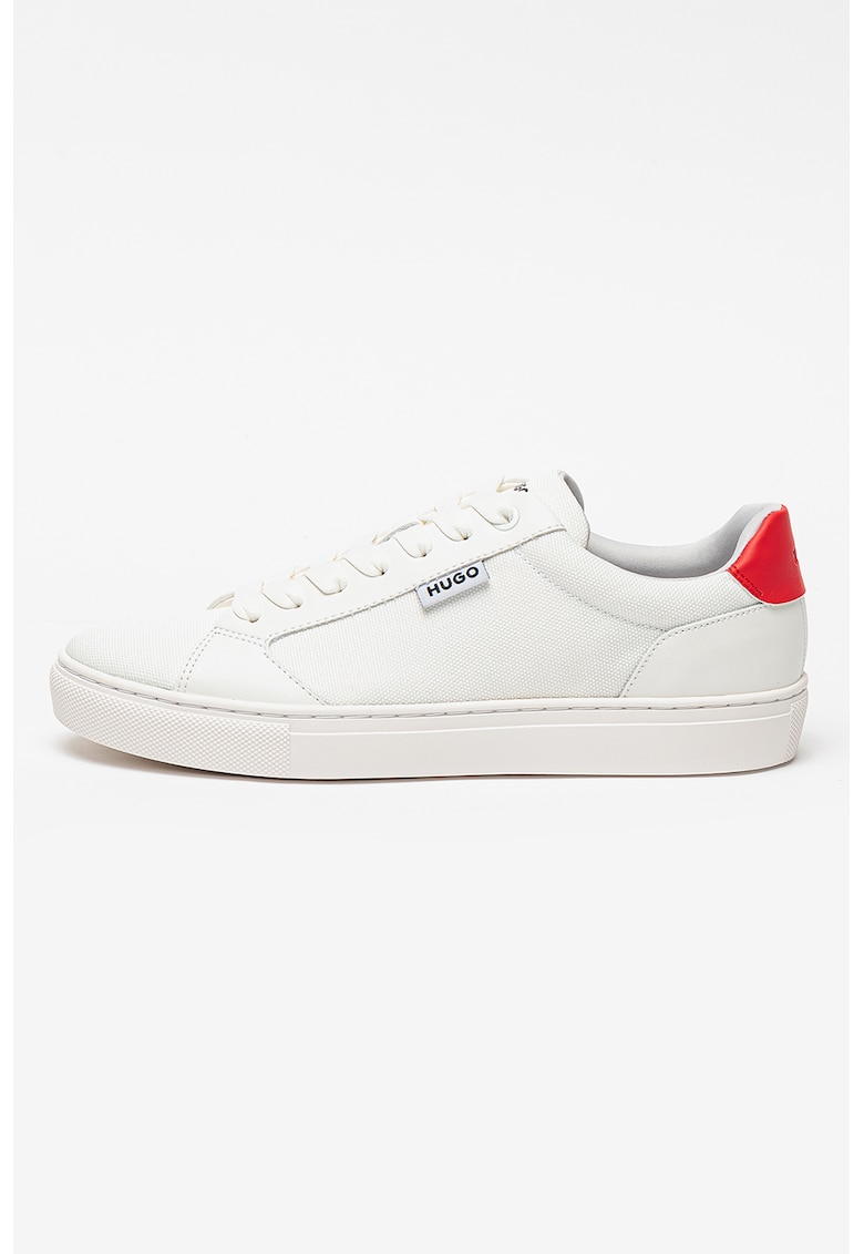 Pantofi sport de piele ecologica cu logo Morrie - Rosu/Alb optic