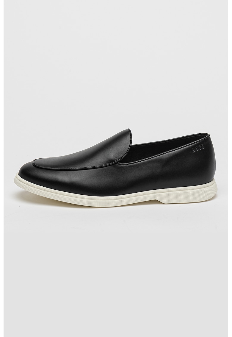 Pantofi loafer de piele cu varf rotund