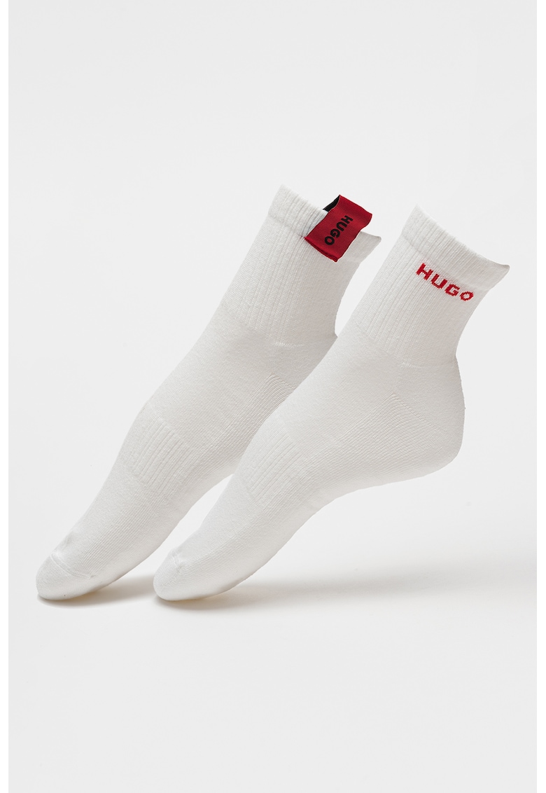 Set de sosete scurte - 2 perechi - Rosu/Alb murdar