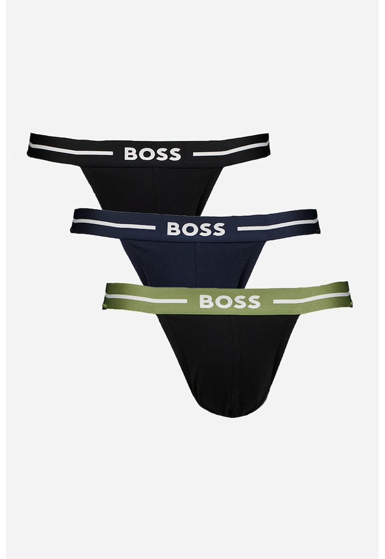 Set de chiloti tip suspensor cu logo - 3 perechi