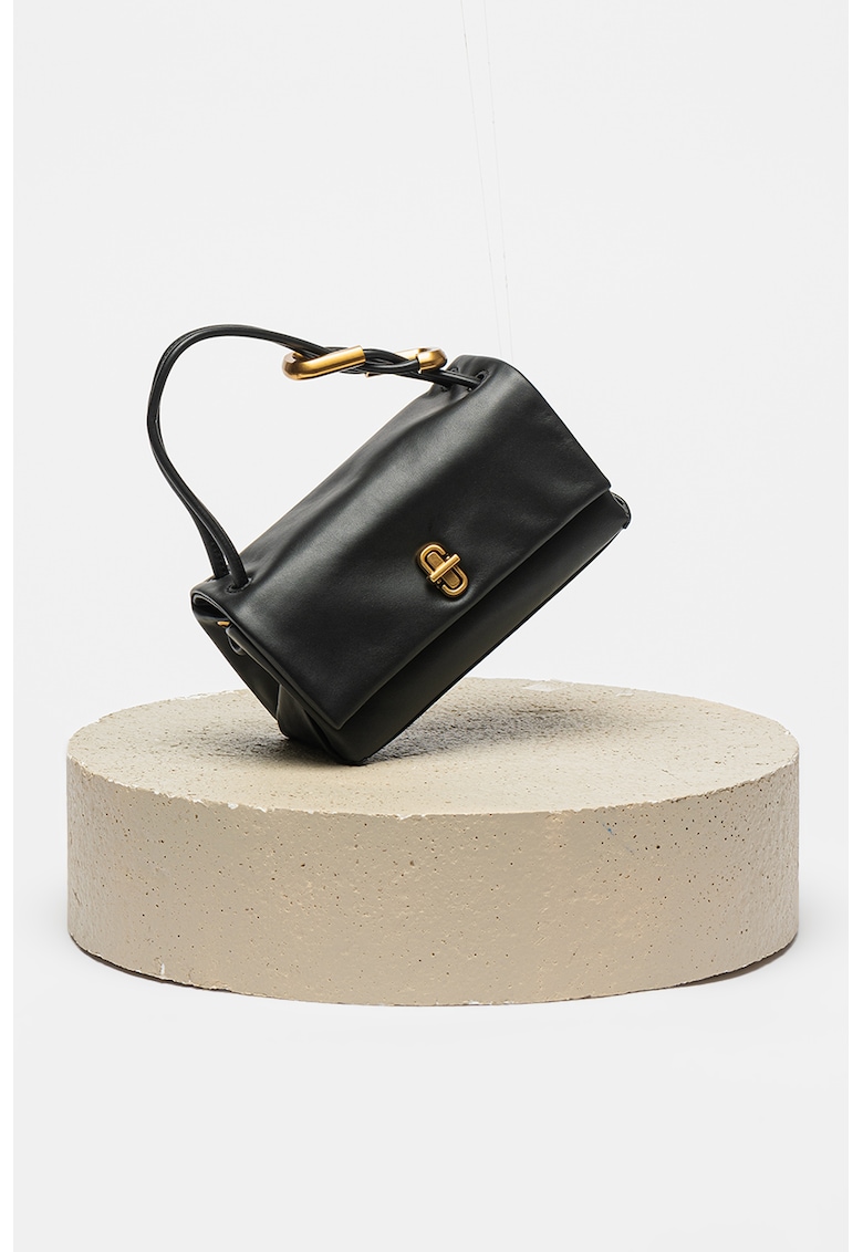 Geanta de piele cu maner si clapa