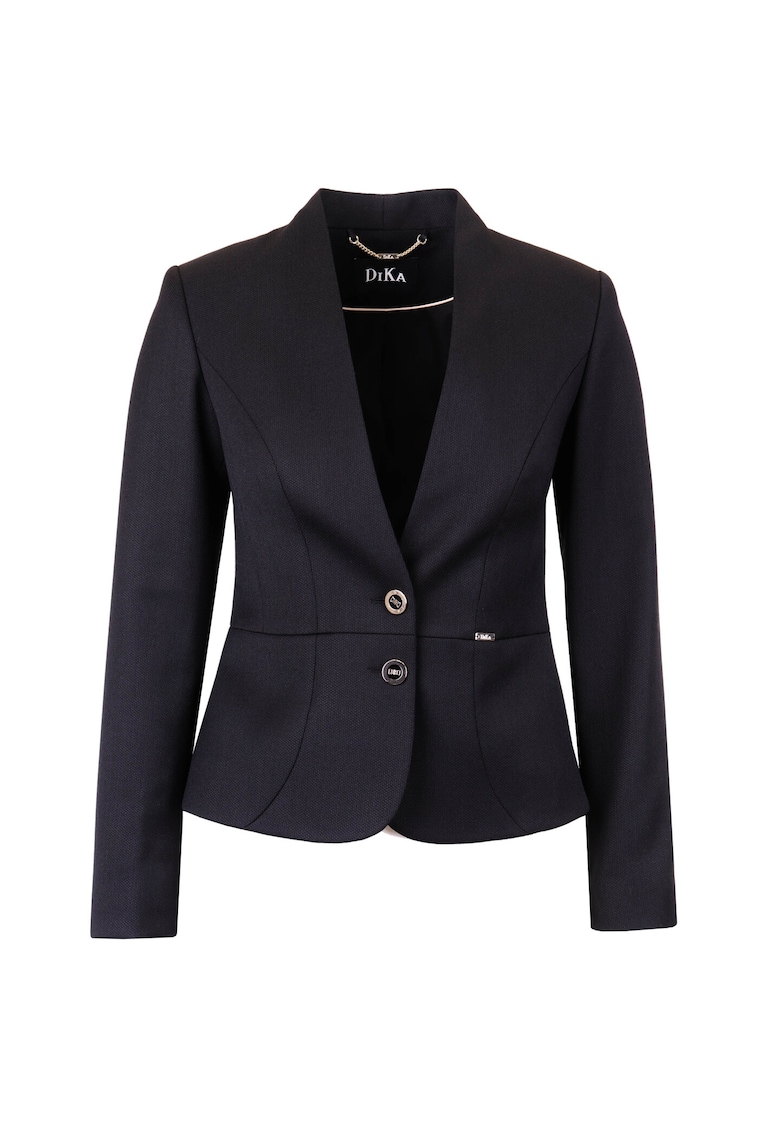 Blazer din amestec de lana virgina - fara revere -  Negru Blazer din amestec de lana virgina - fara revere -  Negru