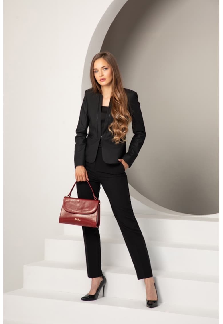 Sacou cu accente din piele -  Negru -