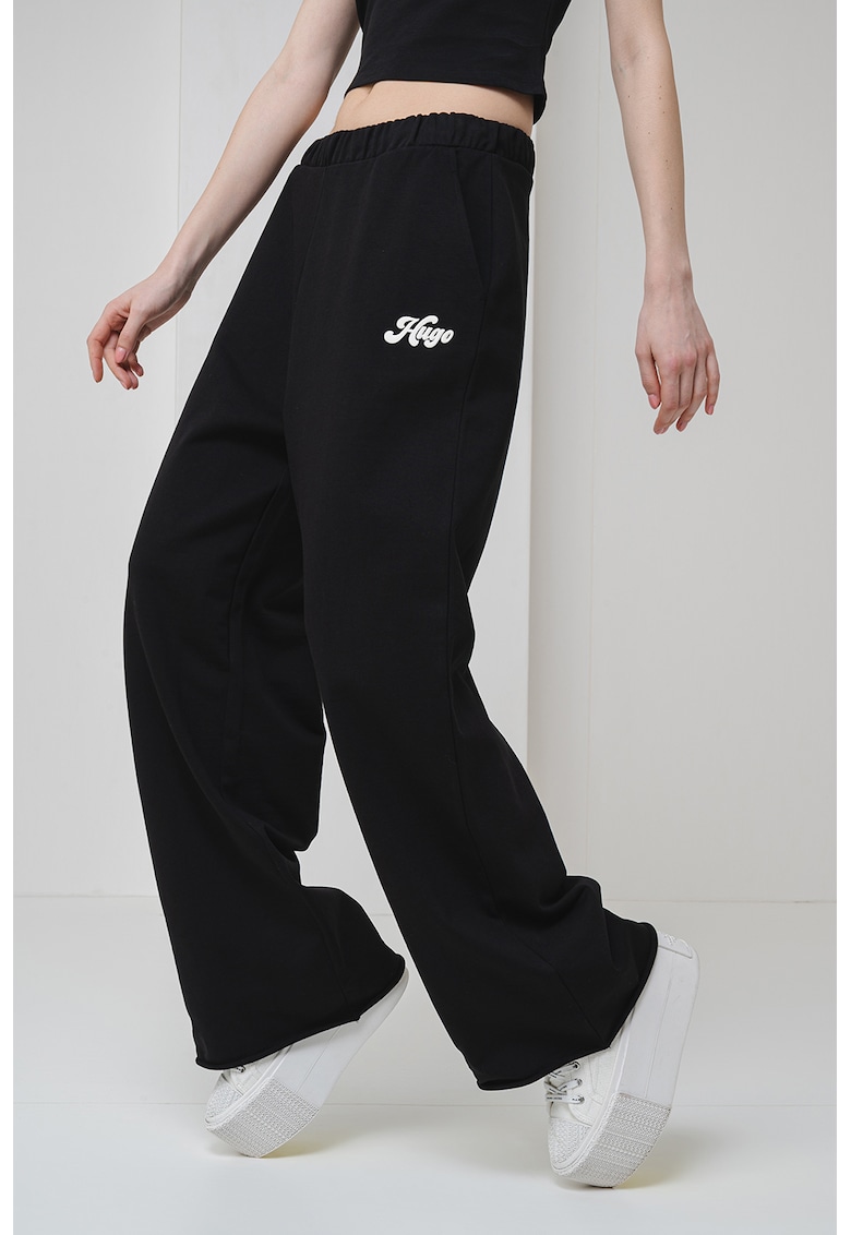 Pantaloni relaxed fit cu talie medie