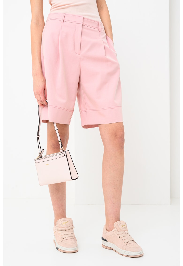 Pantaloni scurt din amestec de in cu talie inalta Tanse