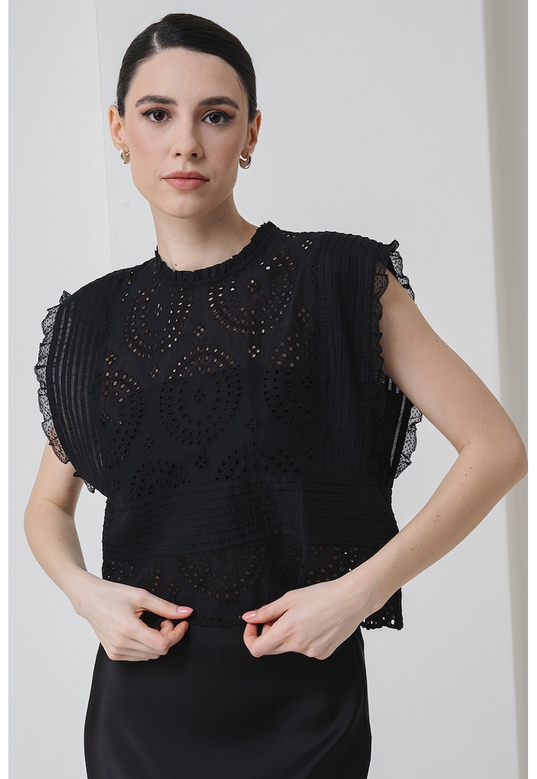 Bluza crop cu perforatii
