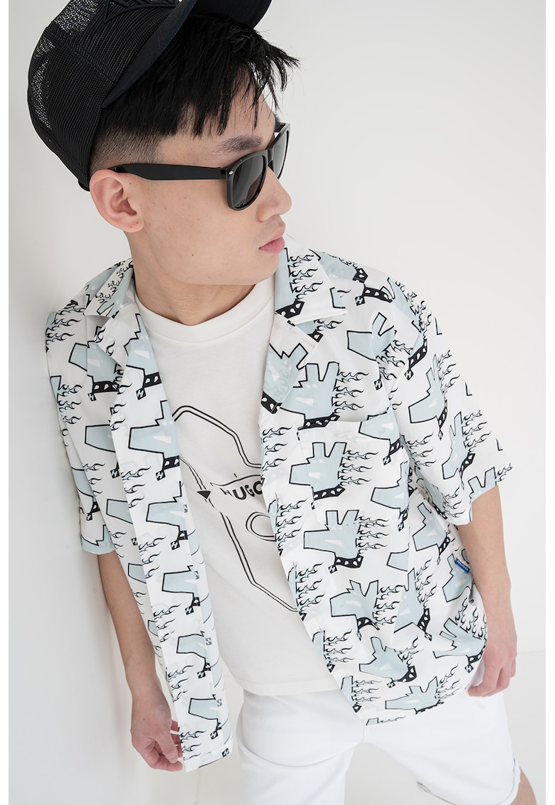 Camasa de bumbac cu maneci scurte