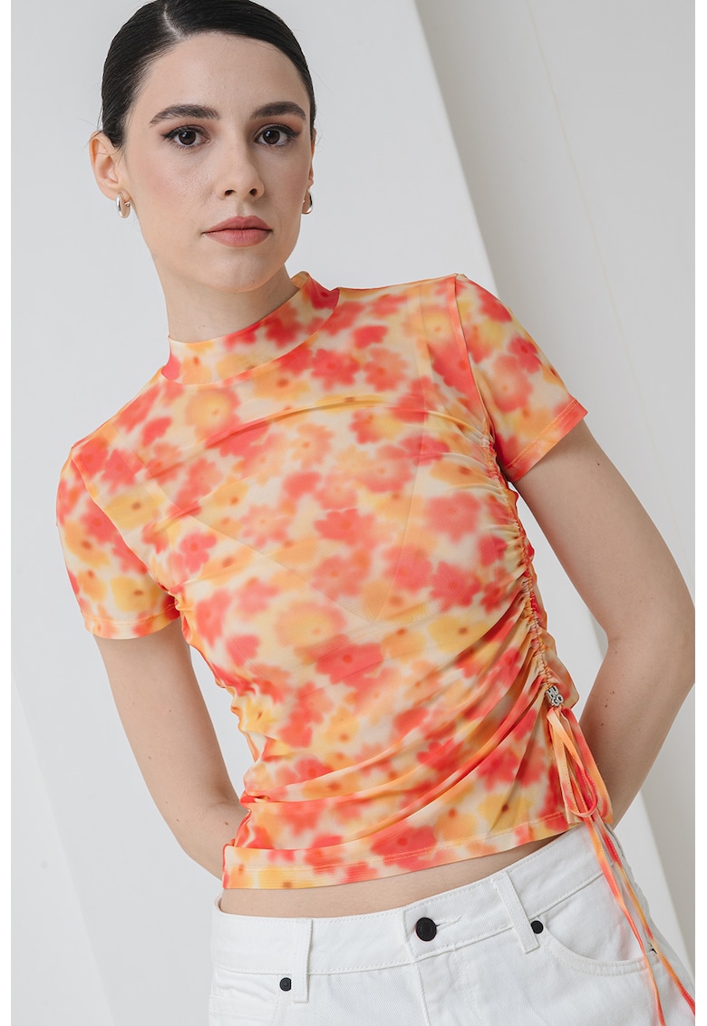 Tricou cu model floral Dastoria