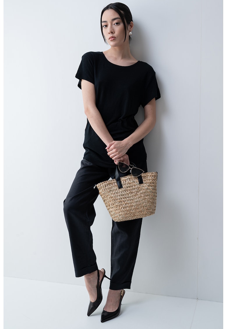 Tricou din in cu decolteu rotund Evelina Tricou din in cu decolteu rotund Evelina