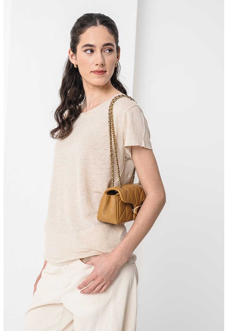 Tricou din in cu decolteu rotund Evelina