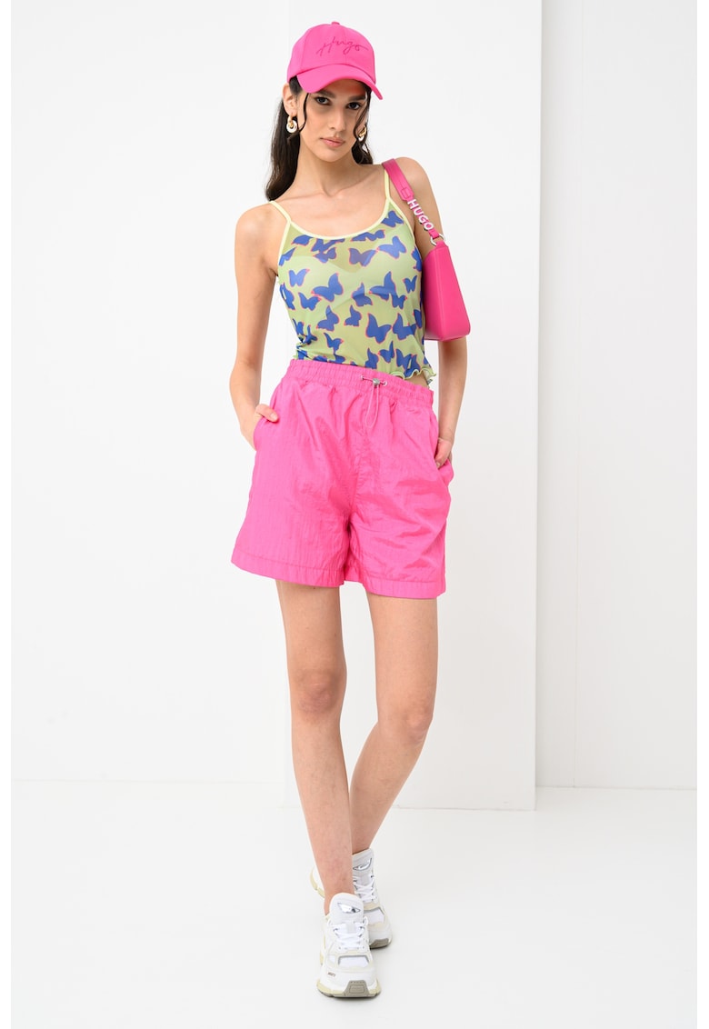 Top semi-transparent cu fluturi