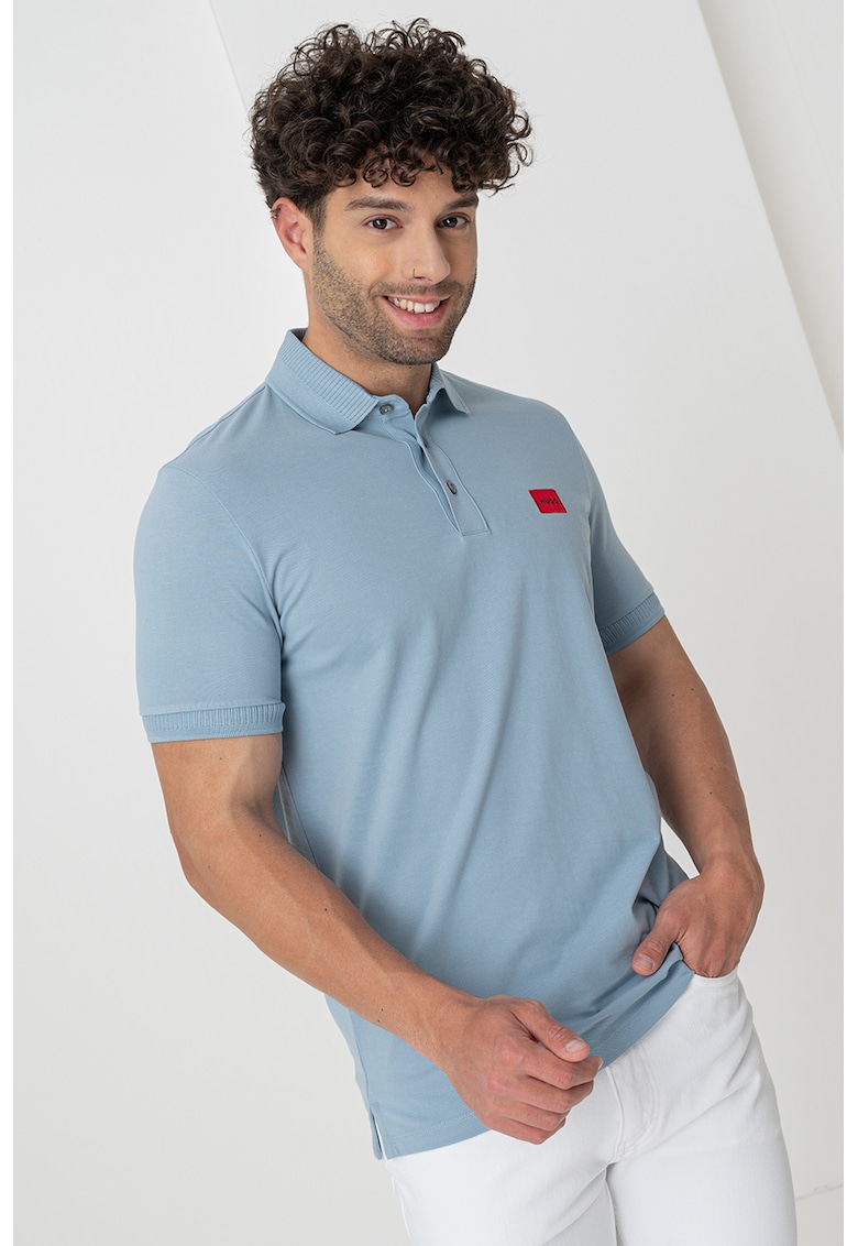 Tricou polo slim fit - Albastru deschis