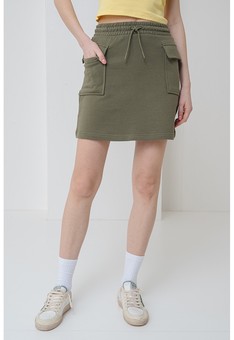 Fusta mini cu buzunare cu clapa