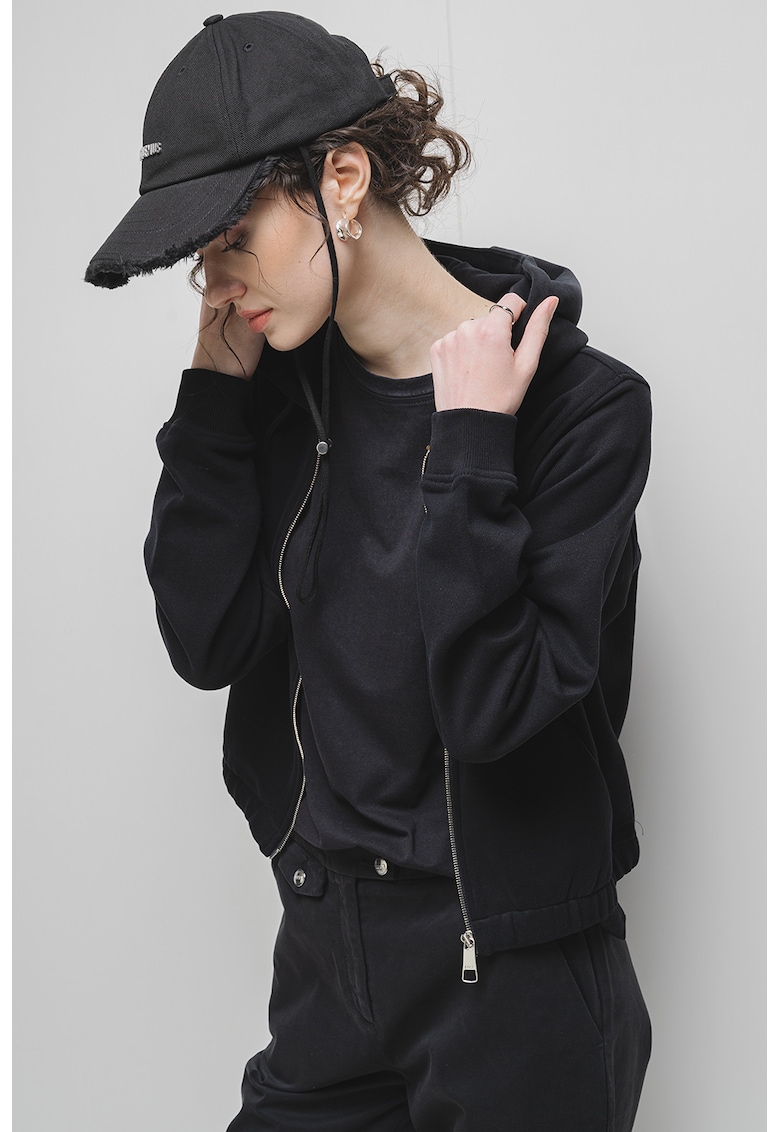 Hanorac de bumbac cu fermoar