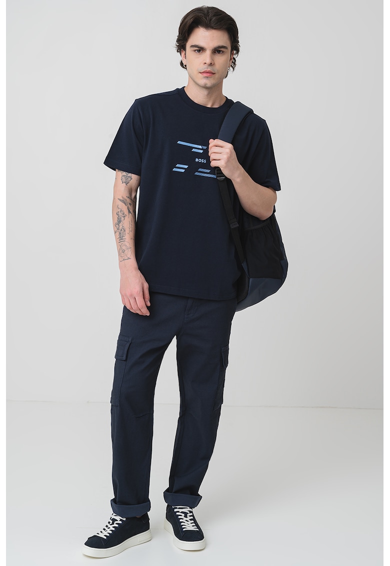 Tricou cu imprimeu logo - Albastru ultramarin