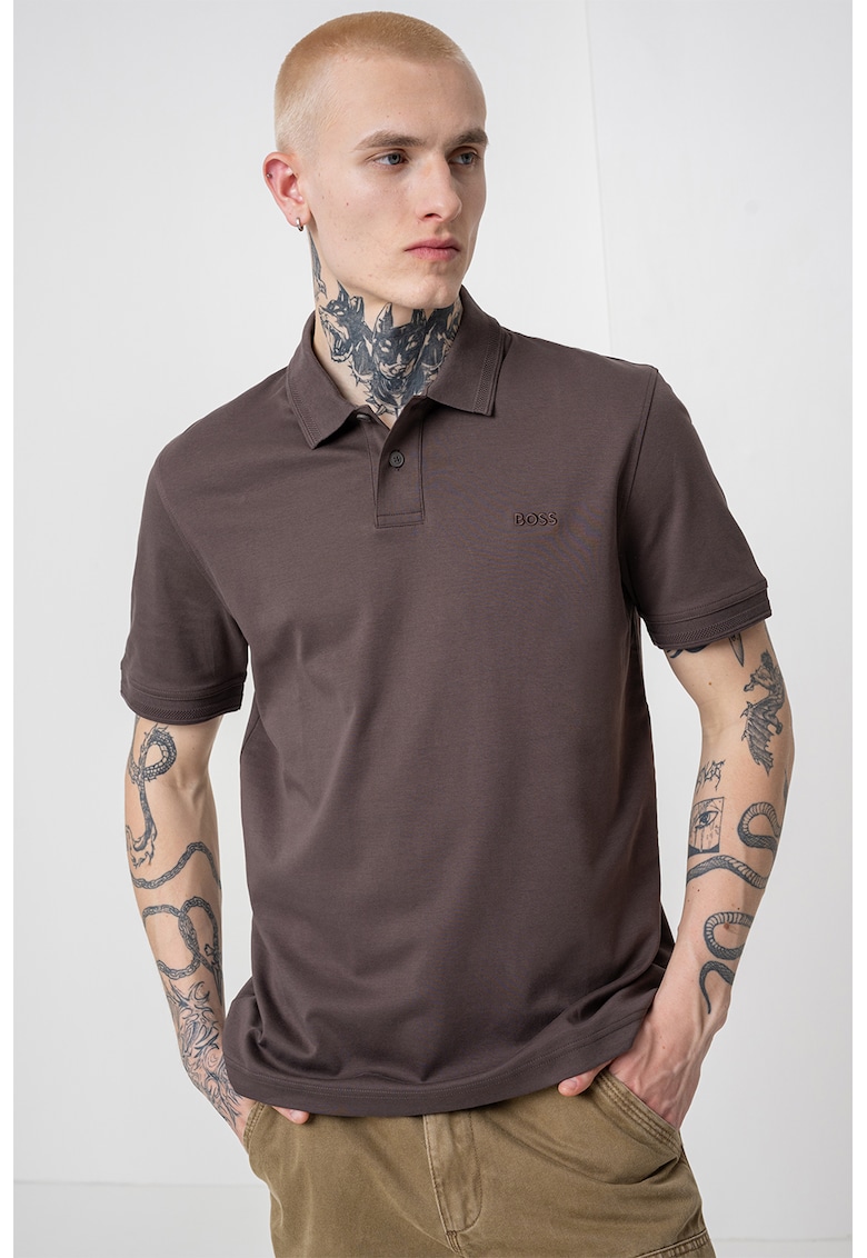 Tricou polo regular-fit cu logo brodat