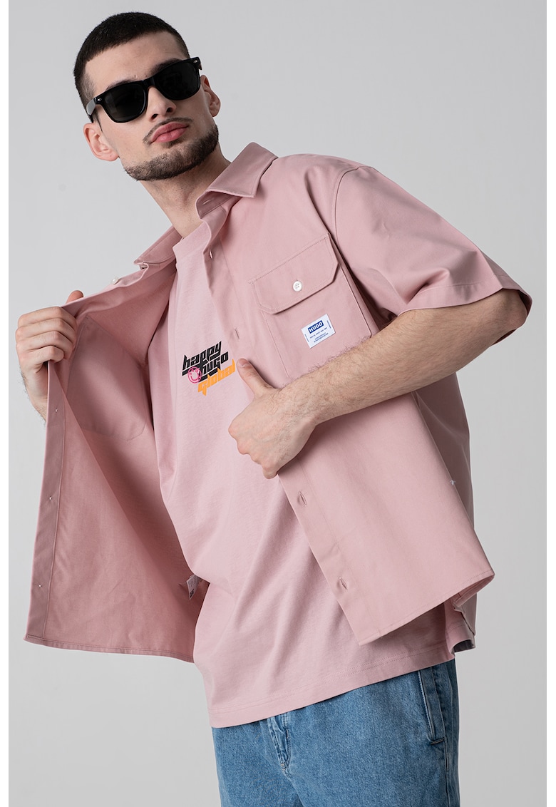 Camasa supradimensionata cu maneci scurte