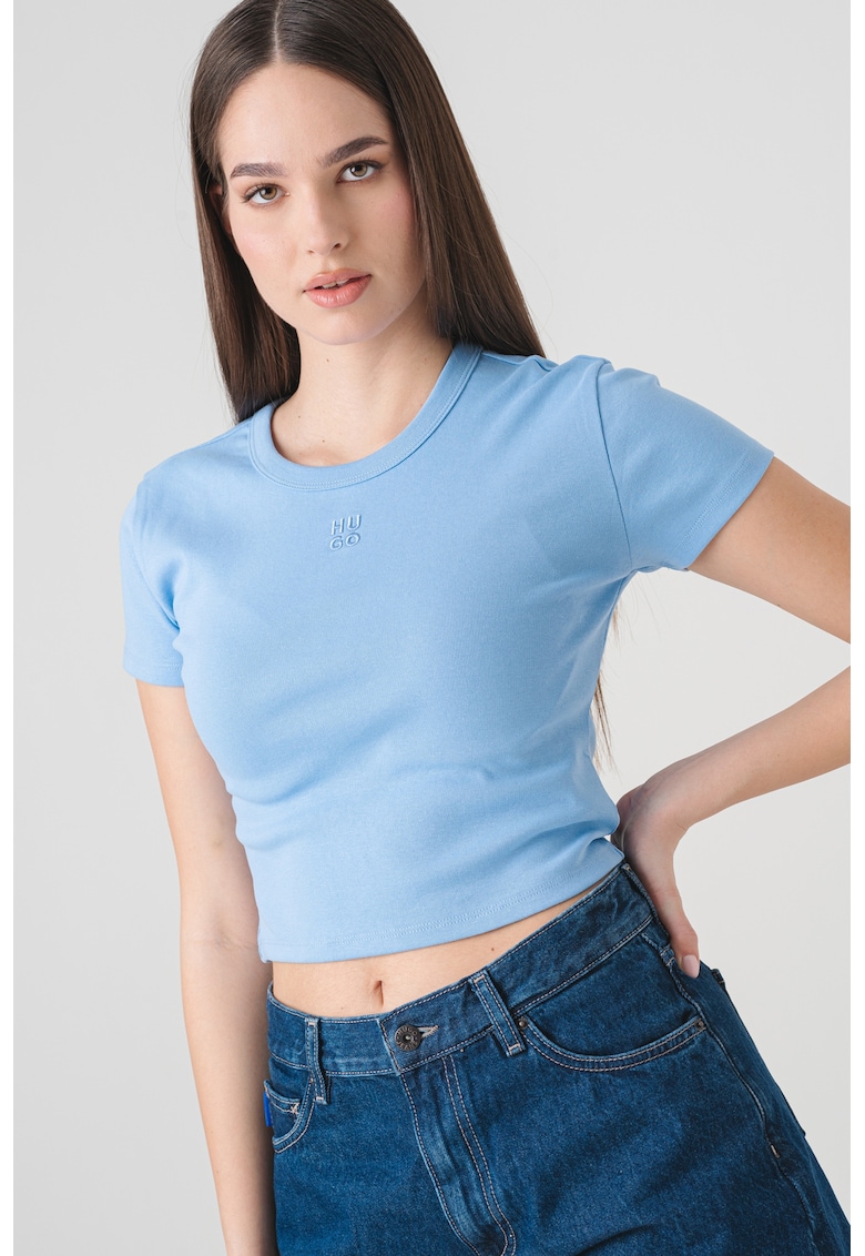 Tricou crop cu croiala slim-fit Delanor