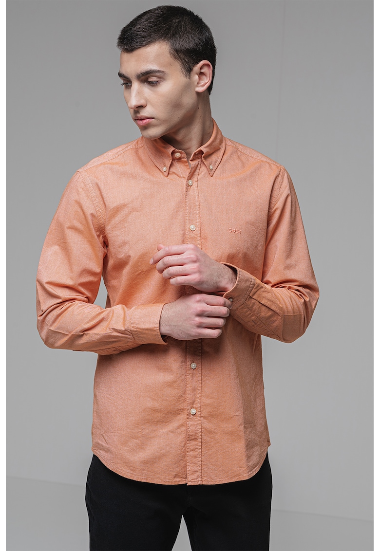 Camasa regular fit de bumbac cu guler Oxford Rickert