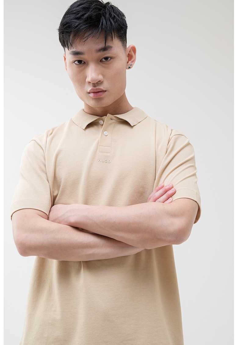Tricou polo slim-fit Dangula - Maro nisip