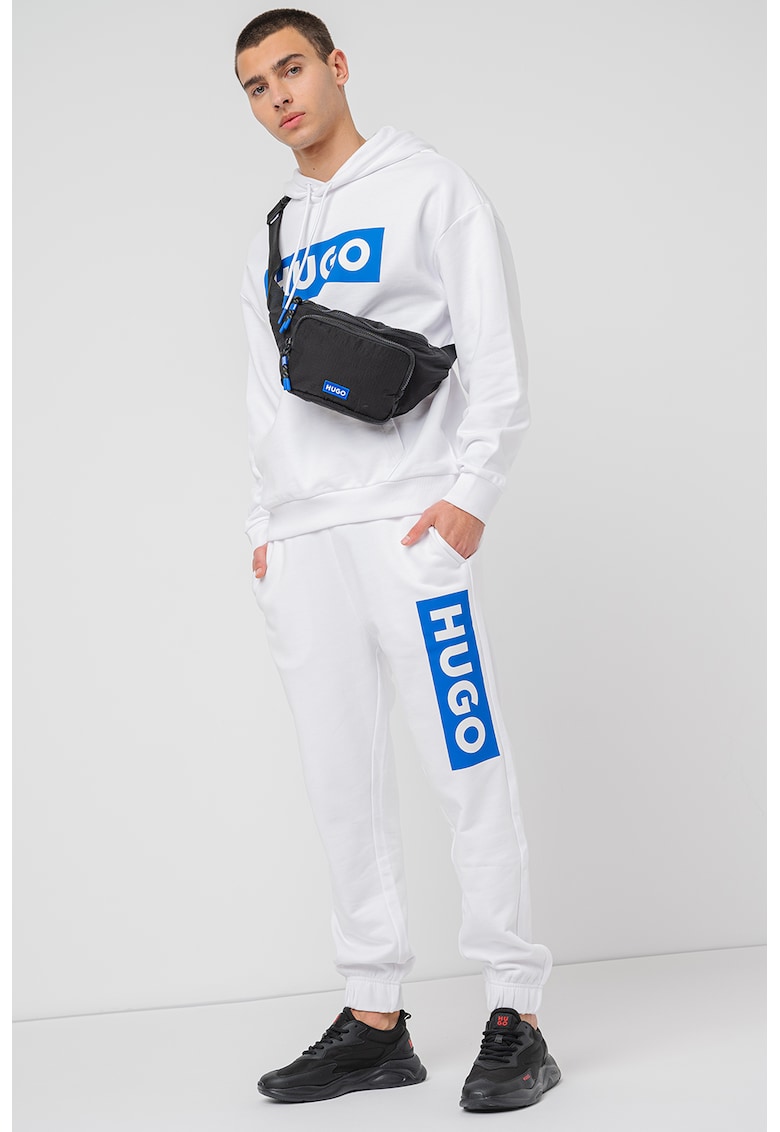 Hanorac cu imprimeu logo Nalves - Albastru royal/Alb optic