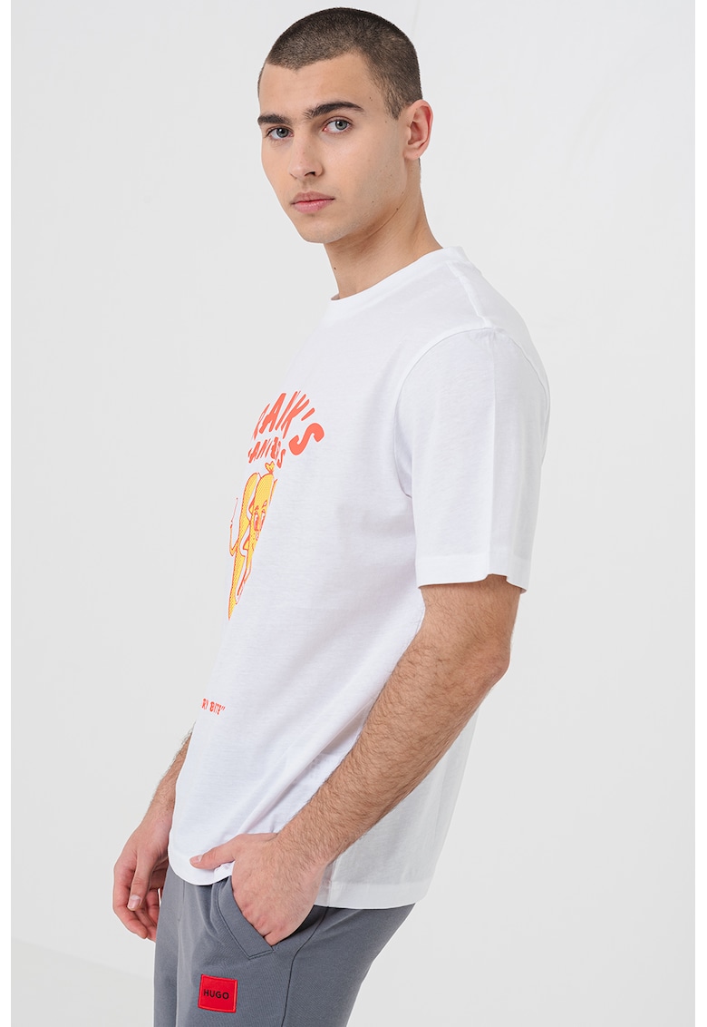 Tricou cu imprimeu grafic Nugotacos - Alb/Galben/Portocaliu mandarina