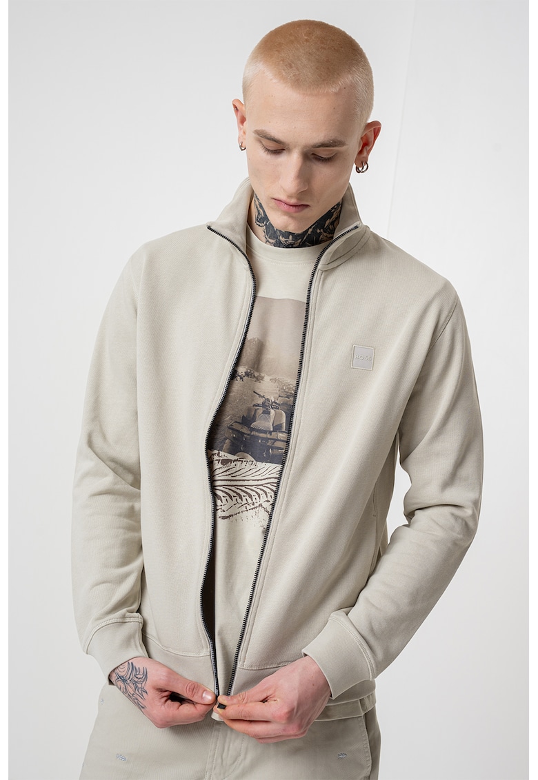 Bluza de trening cu fermoar si aplicatie logo Zestart