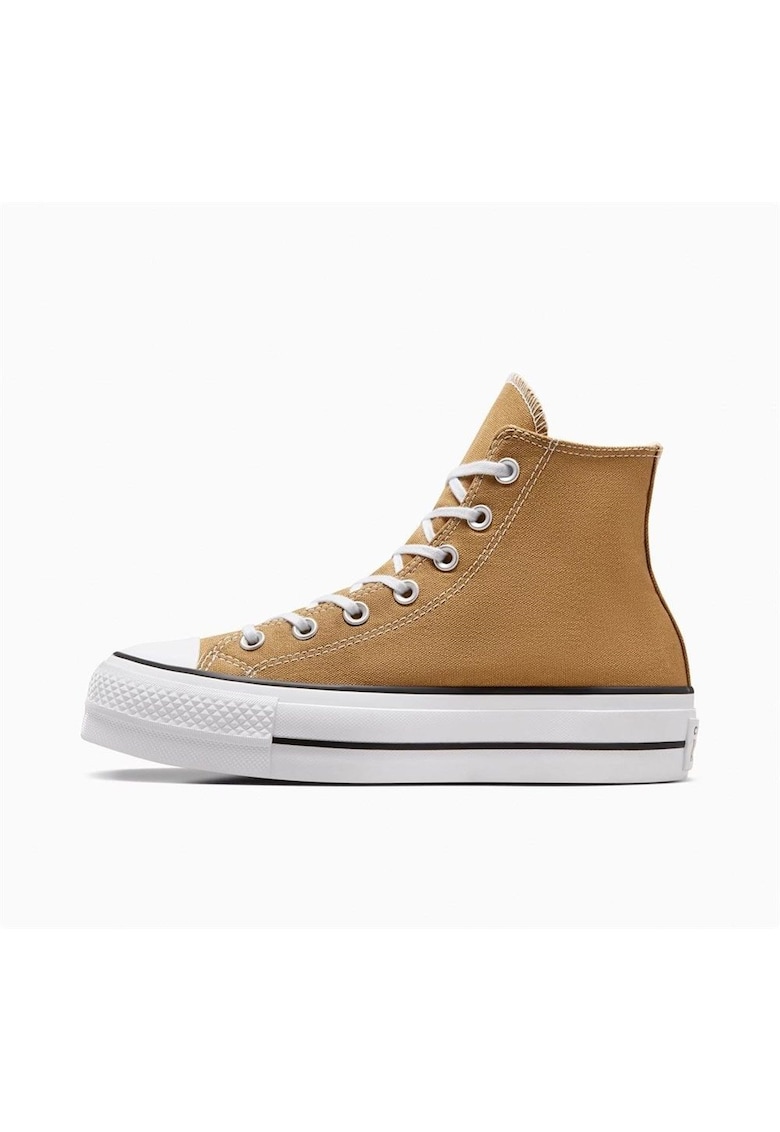 Tenisi dama croiala peste glezna - culoare maro - material stofa