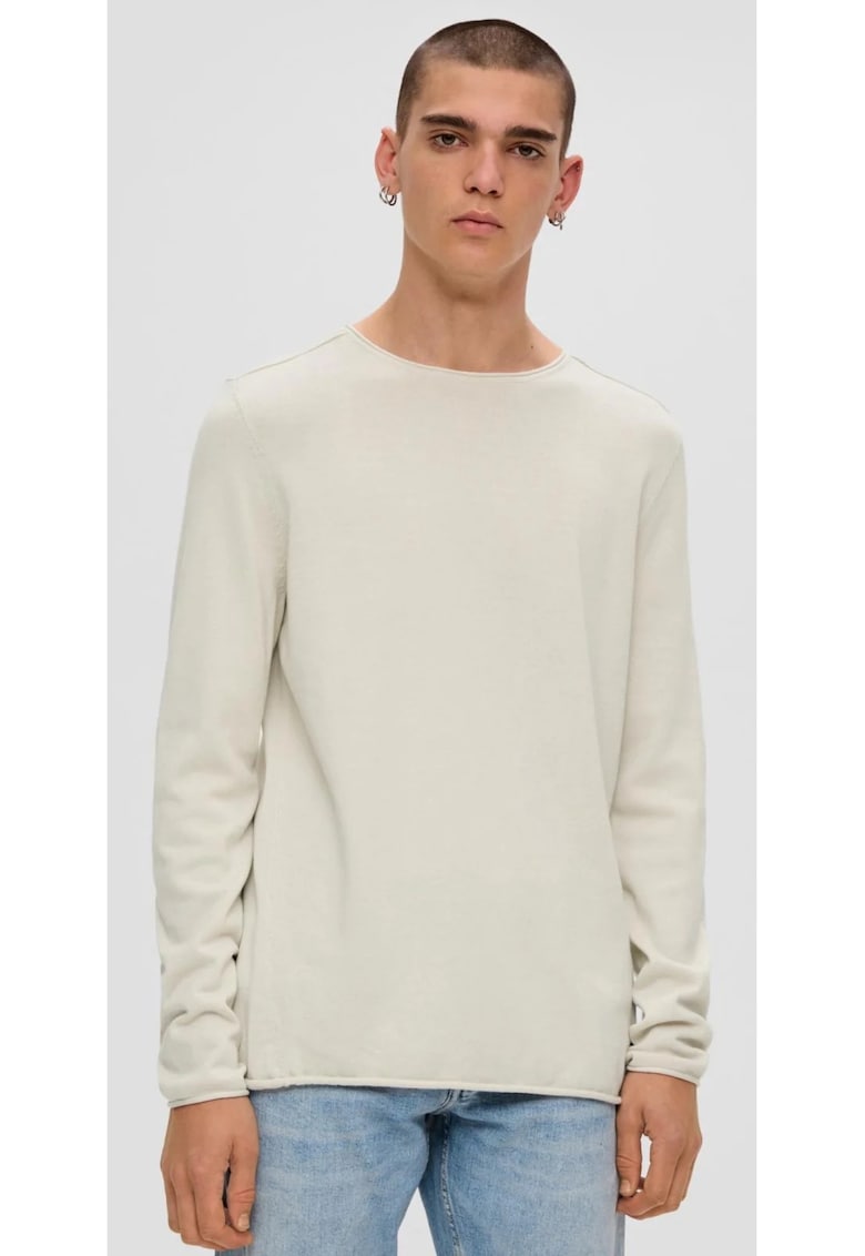 Pulover subtire barbati - cu decolteu la baza gatului - by s.Oliver - Gri deschis