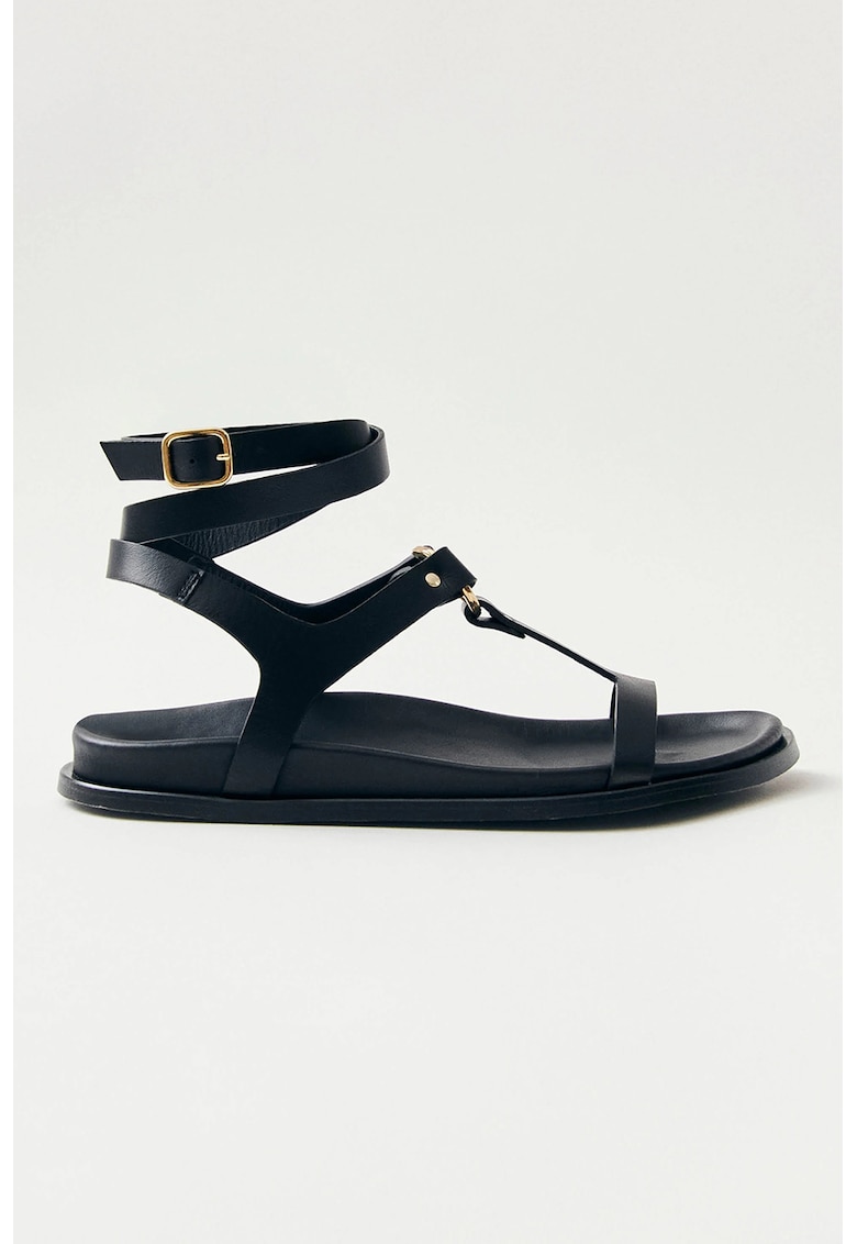 Sandale de piele cu bareta pe glezna Sandale de piele cu bareta pe glezna