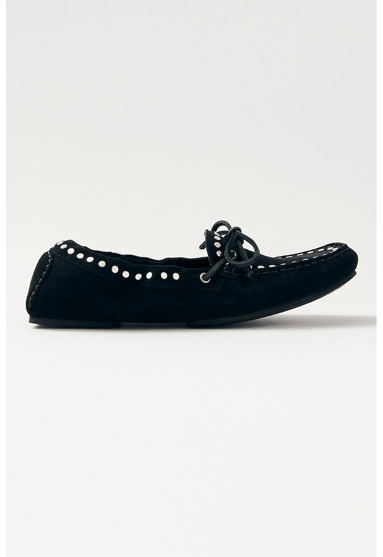 Mocasini de piele intoarsa cu tinte