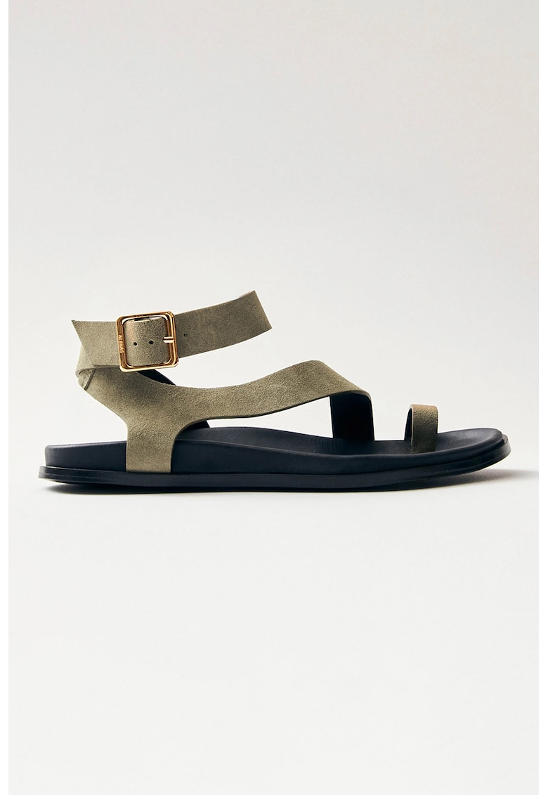 Sandale de piele intoarsa cu bareta pe glezna