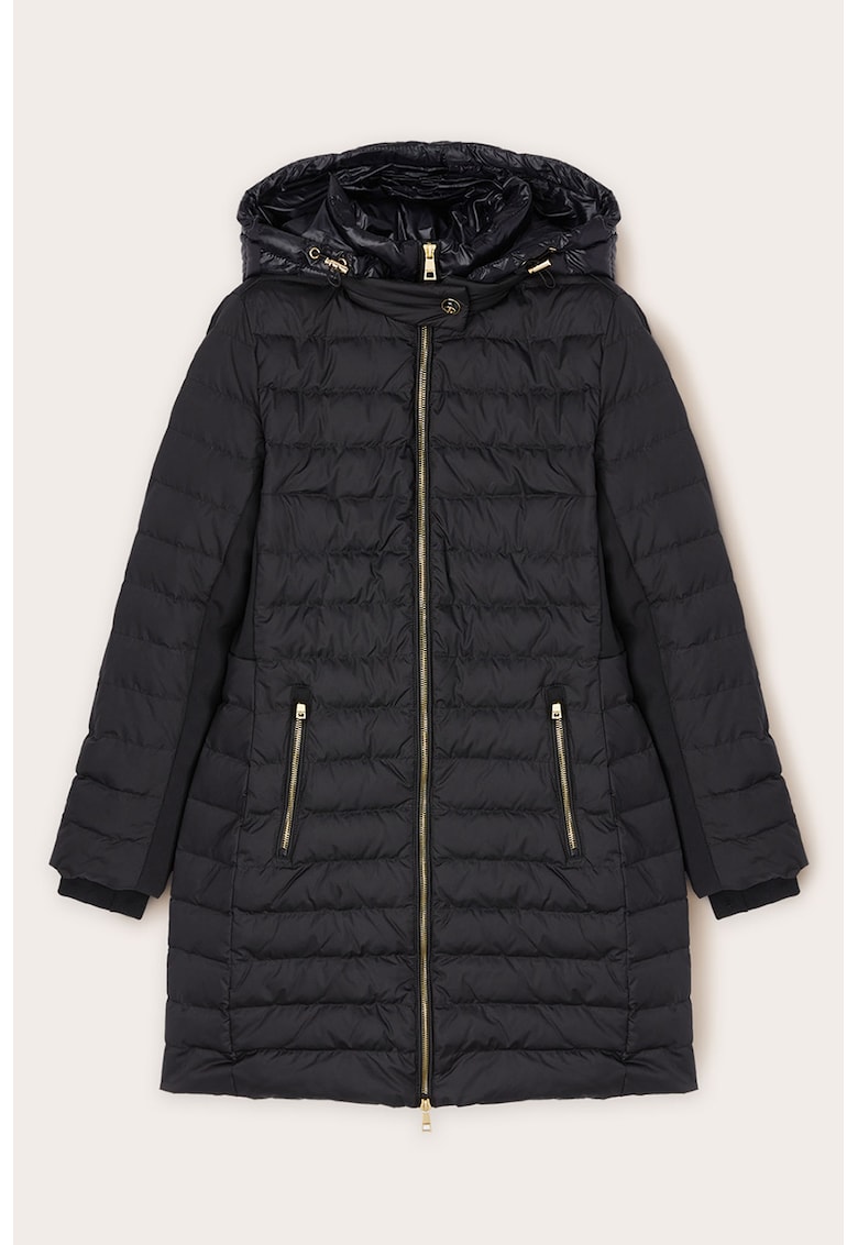 Geaca matlasata cu buzunare cu fermoar - Negru