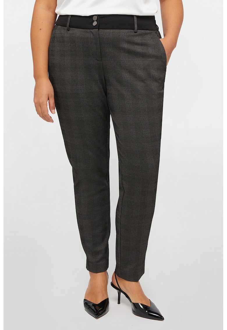 Pantaloni slim fit cu talie inalta - Negru